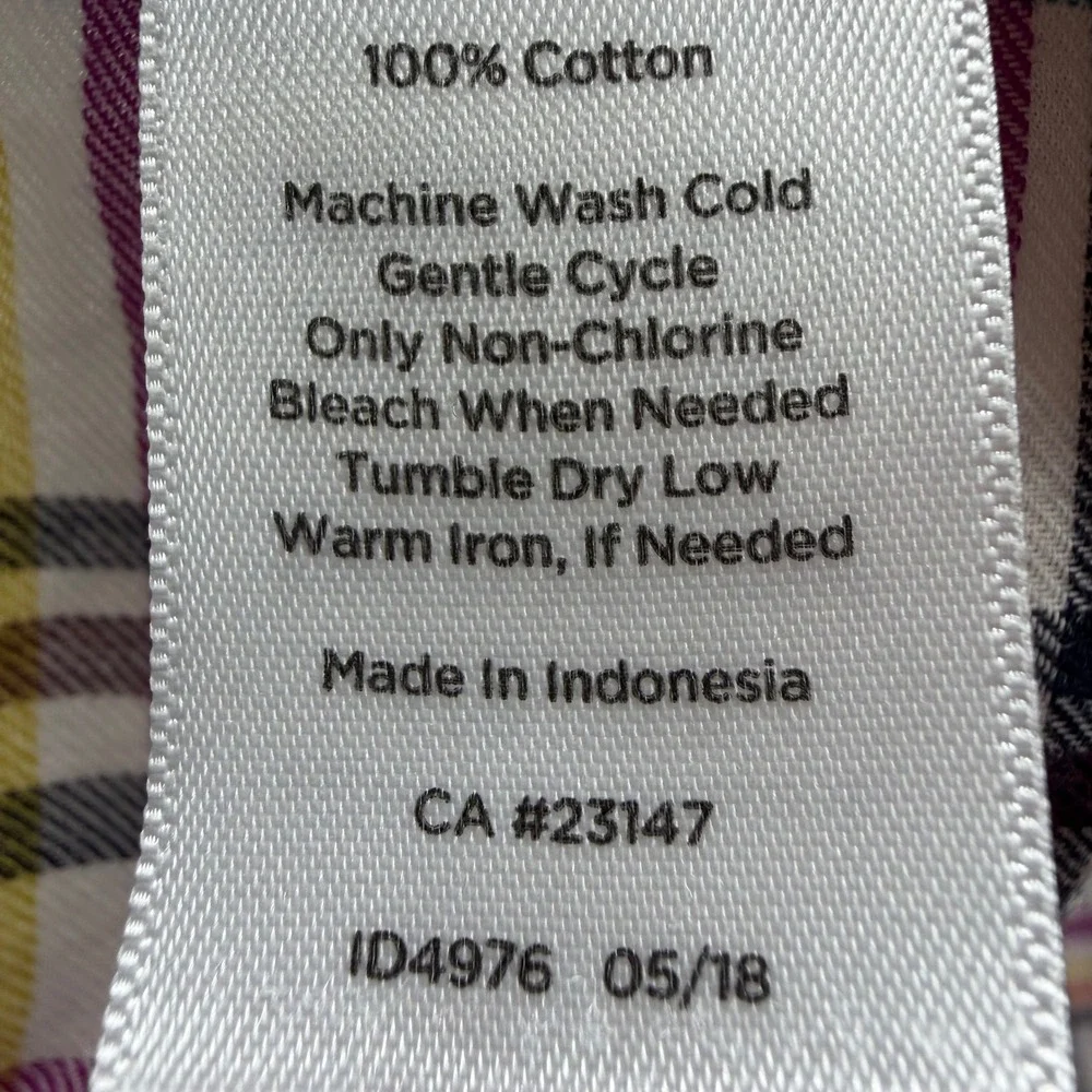 Talbots‎ Petite Medium Burgundy Shirt Top Long Sleeve Office Spring Lightweight - Picture 6 of 8